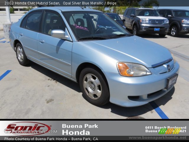 2003 Honda Civic Hybrid Sedan in Opal Silver Blue Metallic