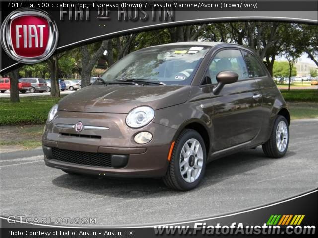 2012 Fiat 500 c cabrio Pop in Espresso (Brown)