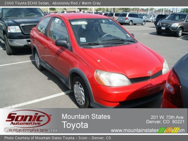 2000 Toyota ECHO Sedan in Absolutely Red