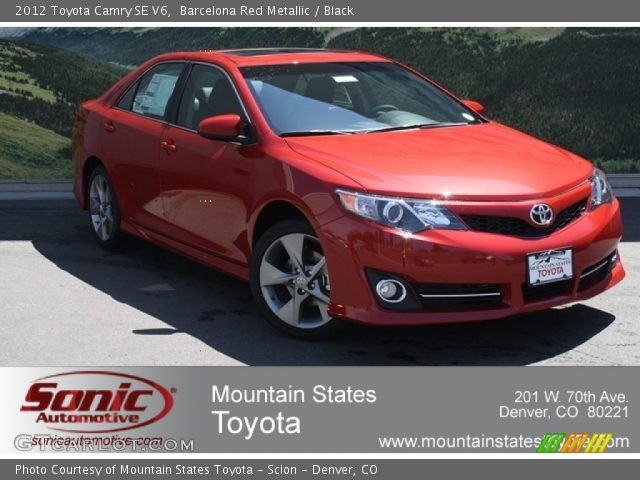 2012 Toyota Camry SE V6 in Barcelona Red Metallic