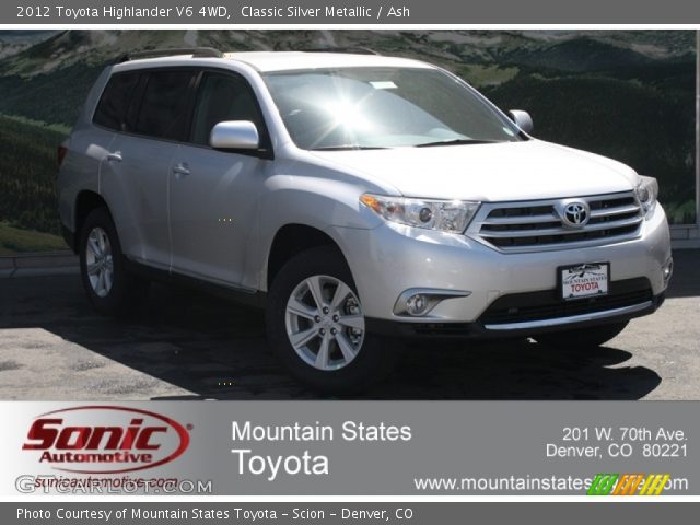 2012 Toyota Highlander V6 4WD in Classic Silver Metallic