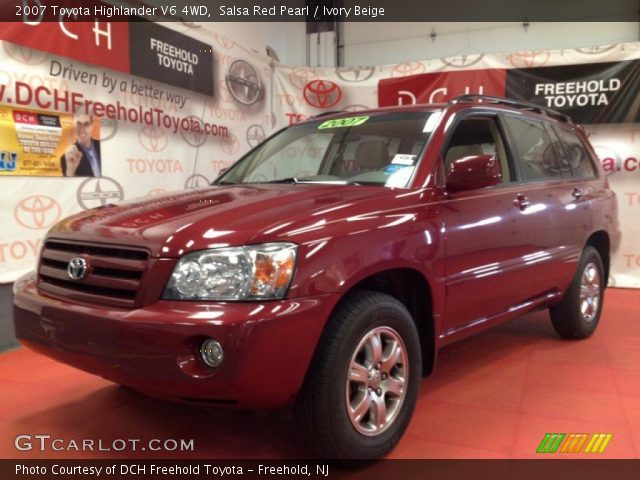 2007 Toyota Highlander V6 4WD in Salsa Red Pearl