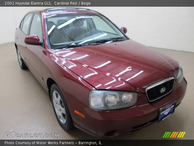 2001 Hyundai Elantra GLS in Cardinal Red