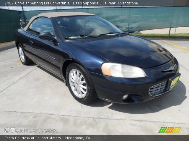 2002 Chrysler Sebring LXi Convertible in Deep Sapphire Blue Pearl