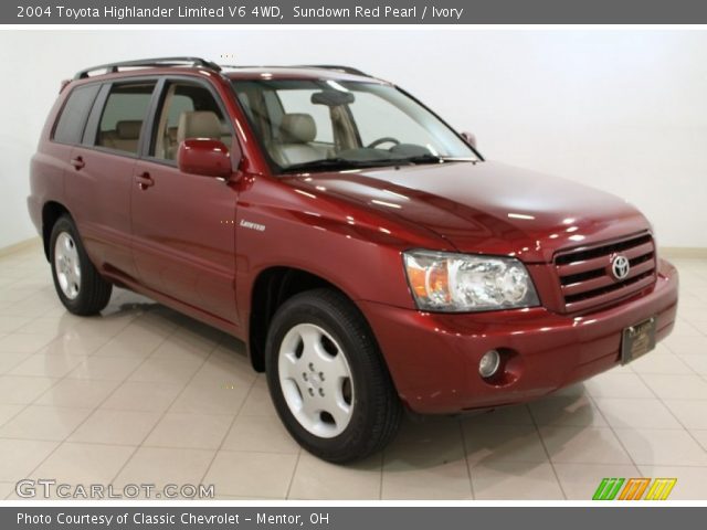 2004 Toyota Highlander Limited V6 4WD in Sundown Red Pearl