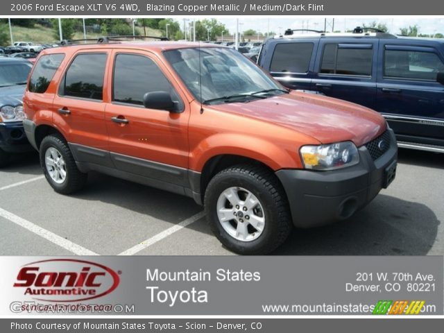 2006 Ford Escape XLT V6 4WD in Blazing Copper Metallic