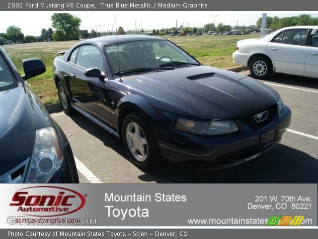 2002 Ford Mustang V6 Coupe in True Blue Metallic