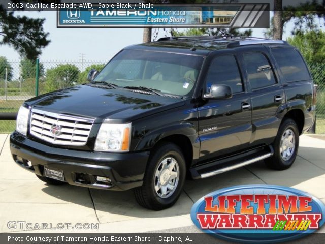 2003 Cadillac Escalade AWD in Sable Black