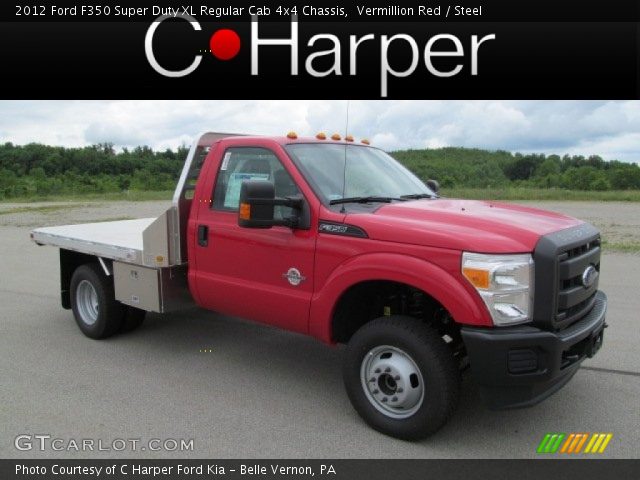 2012 Ford F350 Super Duty XL Regular Cab 4x4 Chassis in Vermillion Red