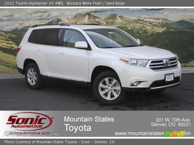 2012 Toyota Highlander V6 4WD in Blizzard White Pearl