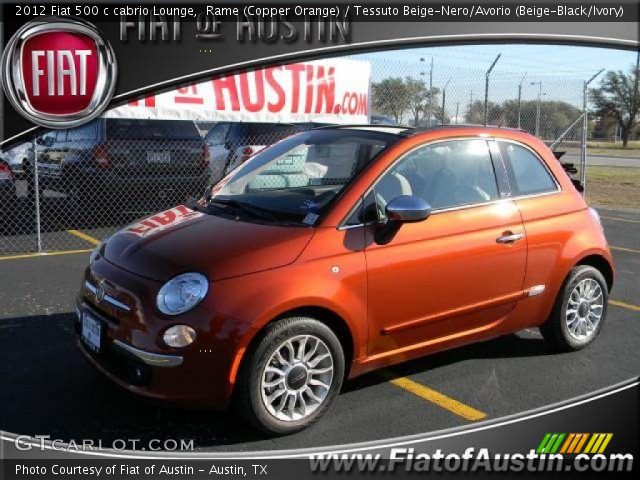2012 Fiat 500 c cabrio Lounge in Rame (Copper Orange)