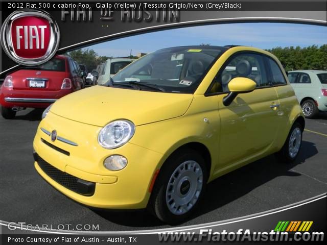 2012 Fiat 500 c cabrio Pop in Giallo (Yellow)