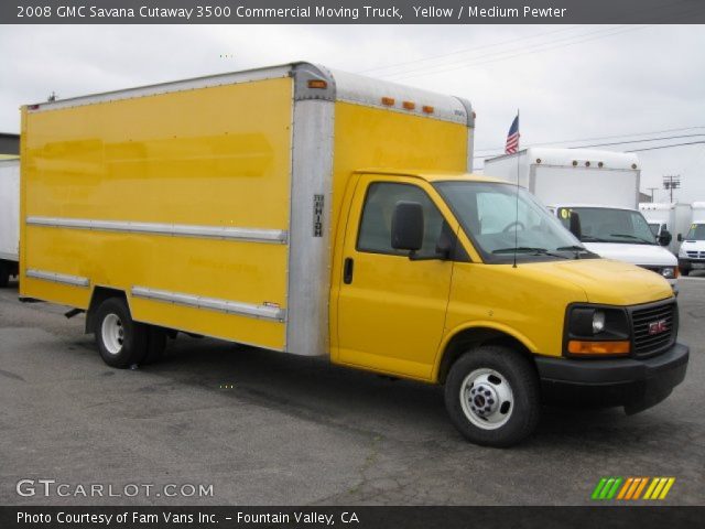 2008 GMC Savana Cutaway 3500 Commercial Moving Truck in Yellow