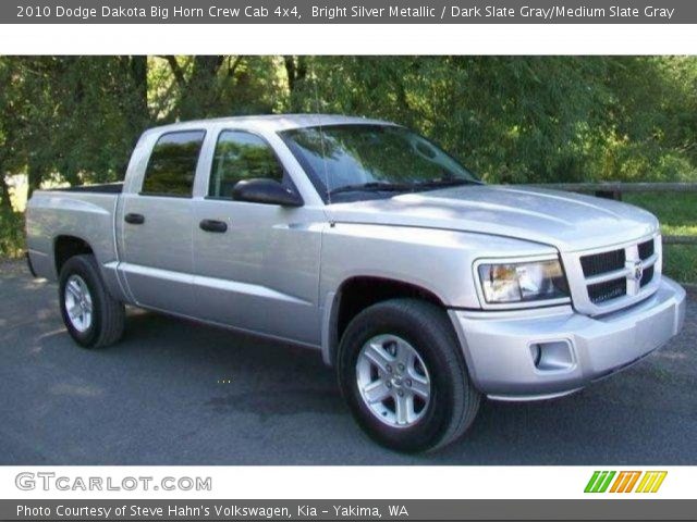 2010 Dodge Dakota Big Horn Crew Cab 4x4 in Bright Silver Metallic