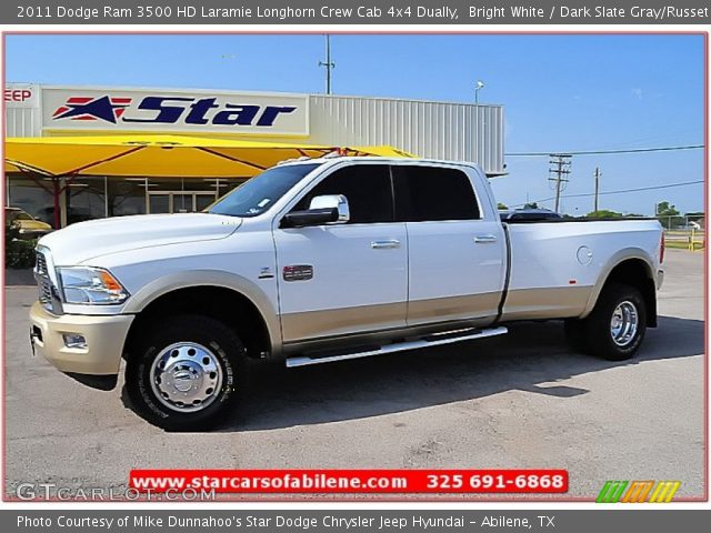 2011 Dodge Ram 3500 HD Laramie Longhorn Crew Cab 4x4 Dually in Bright White