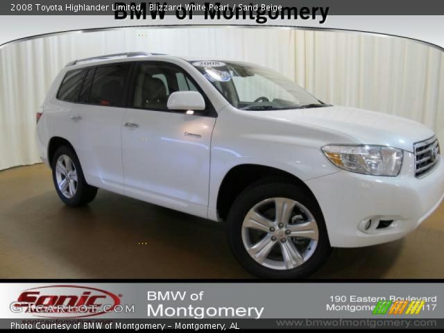 2008 Toyota Highlander Limited in Blizzard White Pearl