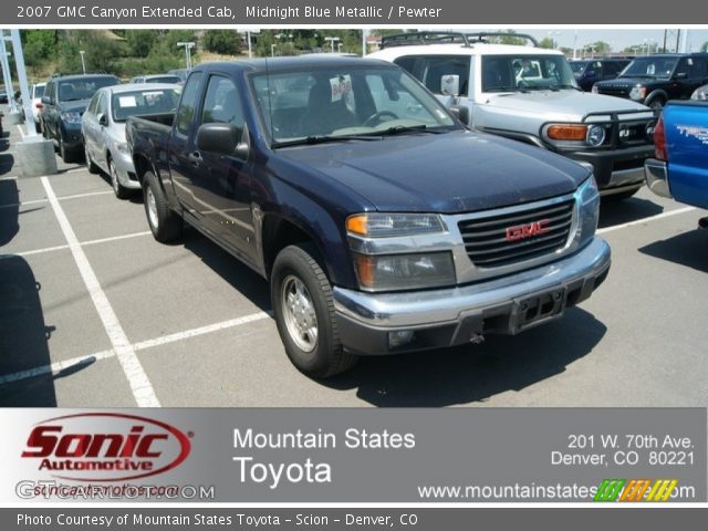 2007 GMC Canyon Extended Cab in Midnight Blue Metallic