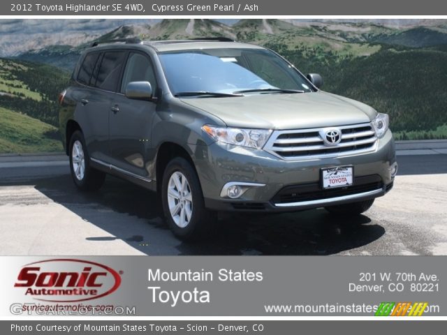 2012 Toyota Highlander SE 4WD in Cypress Green Pearl