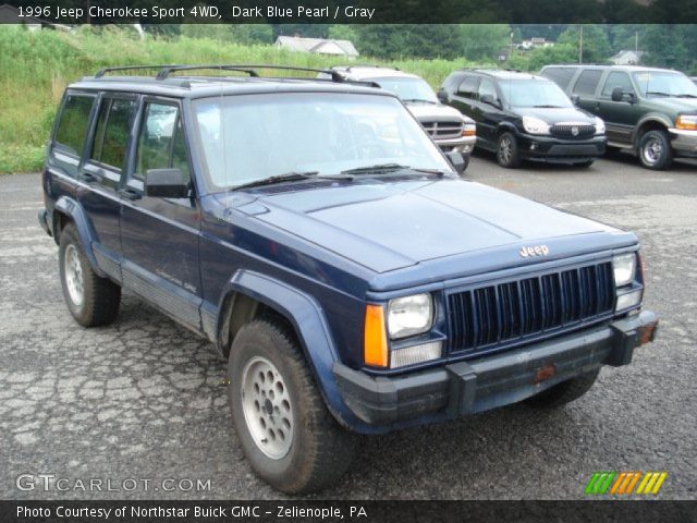 Dark Blue Pearl 1996 Jeep Cherokee Sport 4wd Gray