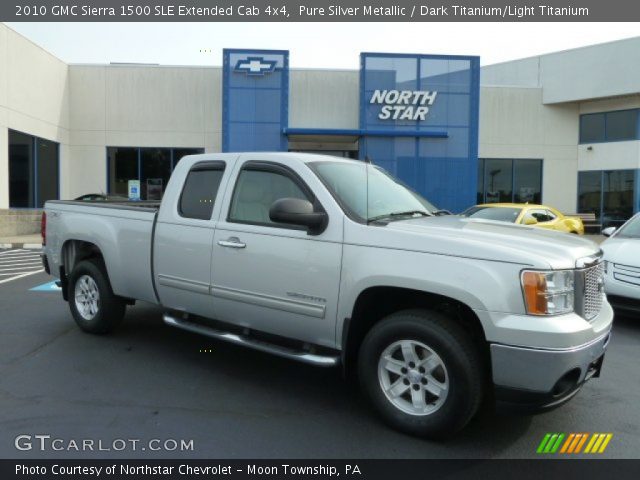 2010 GMC Sierra 1500 SLE Extended Cab 4x4 in Pure Silver Metallic