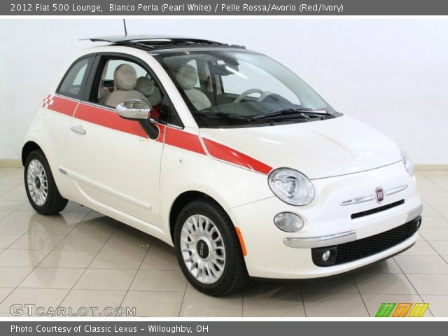 2012 Fiat 500 Lounge in Bianco Perla (Pearl White)