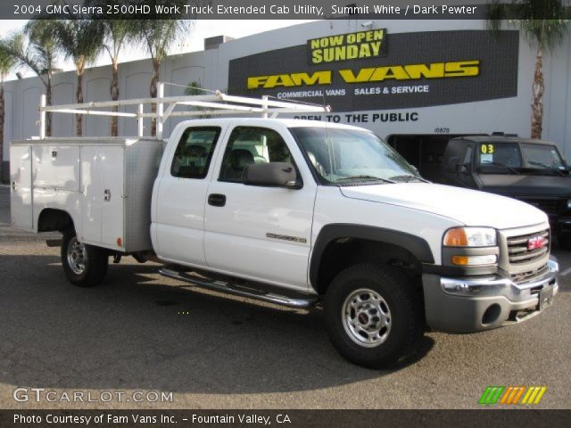 2004 GMC Sierra 2500HD Work Truck Extended Cab Utility in Summit White