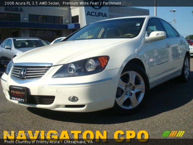 2008 Acura RL 3.5 AWD Sedan in Premium White Pearl