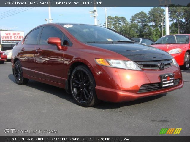 2007 Honda Civic Si Sedan in Habanero Red Pearl