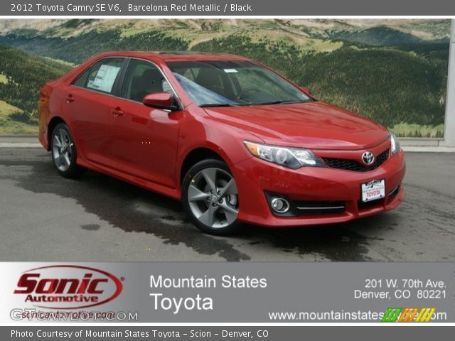2012 Toyota Camry SE V6 in Barcelona Red Metallic