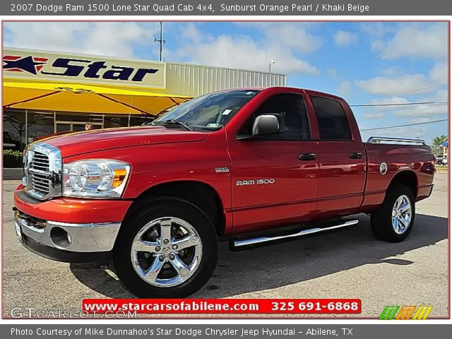 2007 Dodge Ram 1500 Lone Star Quad Cab 4x4 in Sunburst Orange Pearl