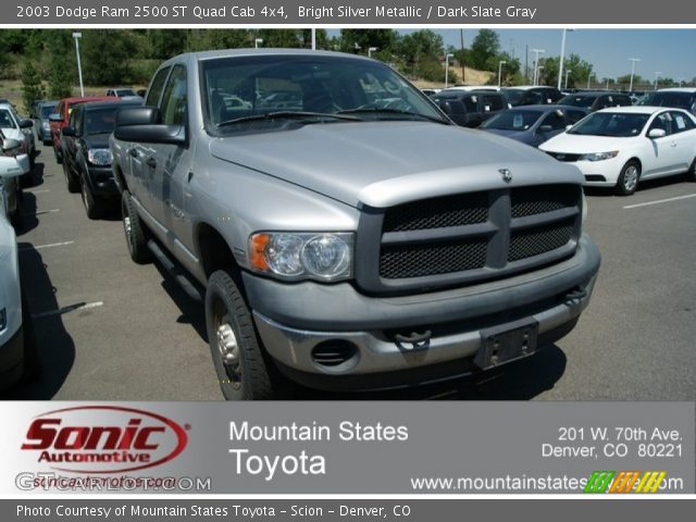 2003 Dodge Ram 2500 ST Quad Cab 4x4 in Bright Silver Metallic