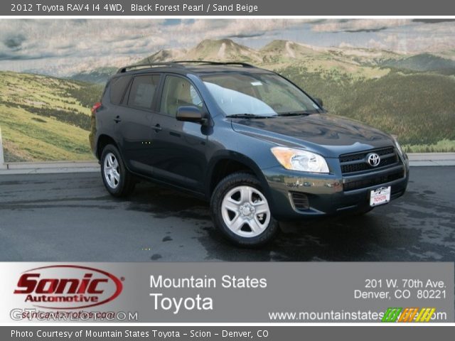 2012 Toyota RAV4 I4 4WD in Black Forest Pearl