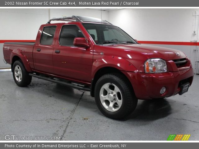 2002 Nissan Frontier SC Crew Cab 4x4 in Molten Lava Red Pearl