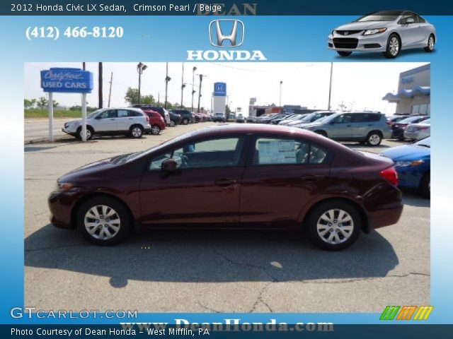 2012 Honda Civic LX Sedan in Crimson Pearl