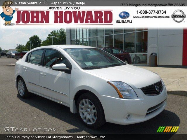 2012 Nissan Sentra 2.0 S in Aspen White