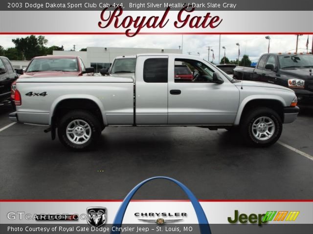 2003 Dodge Dakota Sport Club Cab 4x4 in Bright Silver Metallic