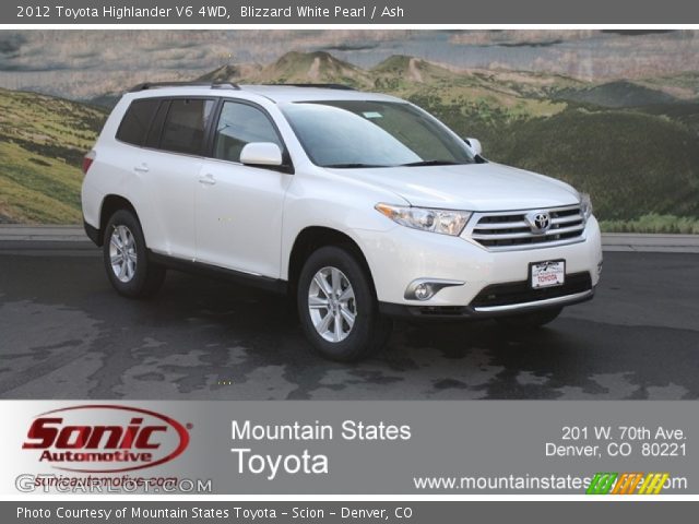 2012 Toyota Highlander V6 4WD in Blizzard White Pearl