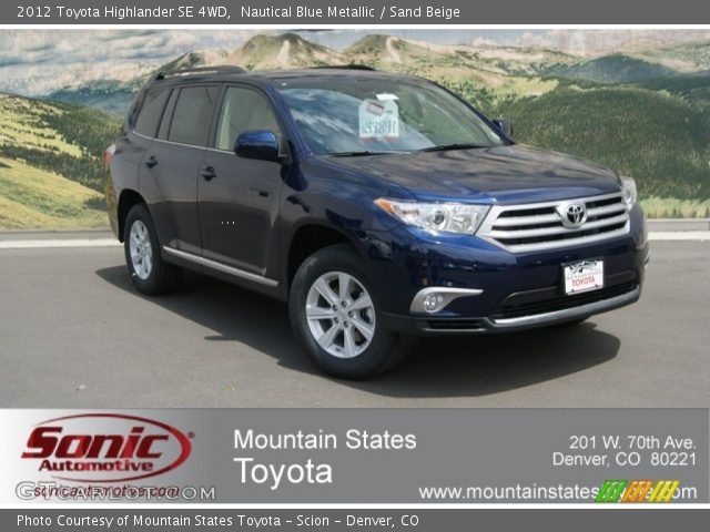 2012 Toyota Highlander SE 4WD in Nautical Blue Metallic