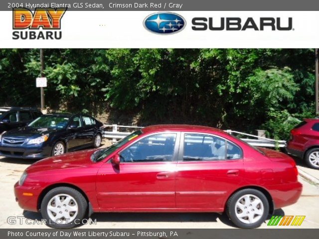 2004 Hyundai Elantra GLS Sedan in Crimson Dark Red