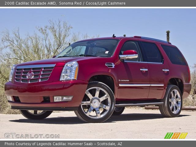Sonoma Red 2008 Cadillac Escalade Awd Cocoa Light