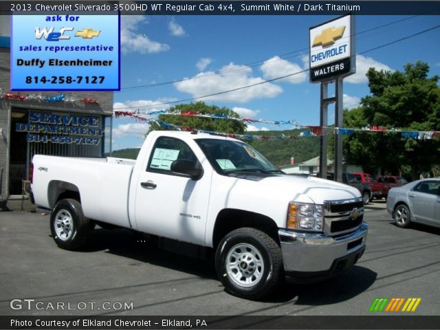 2013 Chevrolet Silverado 3500HD WT Regular Cab 4x4 in Summit White