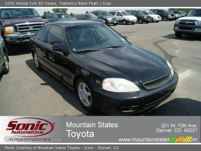 2000 Honda Civic EX Coupe in Flamenco Black Pearl