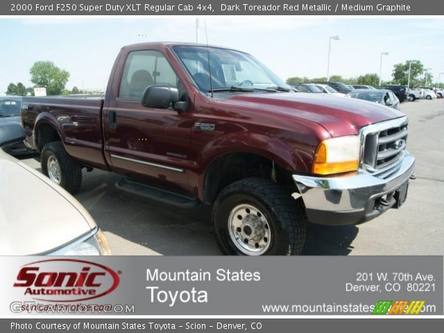 2000 Ford F250 Super Duty XLT Regular Cab 4x4 in Dark Toreador Red Metallic