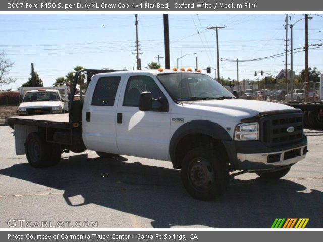 2007 Ford F450 Super Duty XL Crew Cab 4x4 Flat Bed in Oxford White