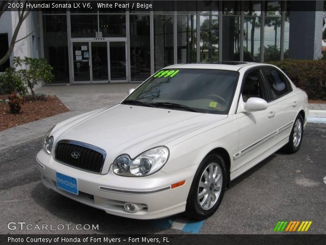 2003 Hyundai Sonata LX V6 in White Pearl