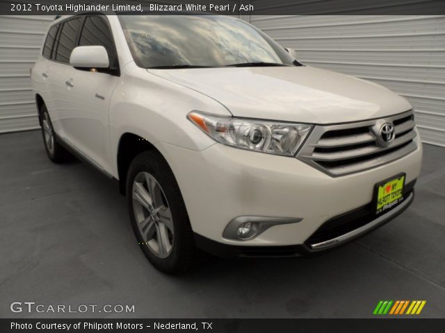 2012 Toyota Highlander Limited in Blizzard White Pearl