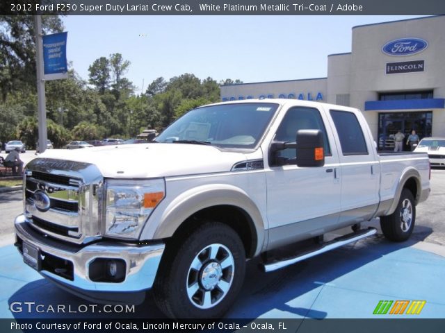2012 Ford F250 Super Duty Lariat Crew Cab in White Platinum Metallic Tri-Coat