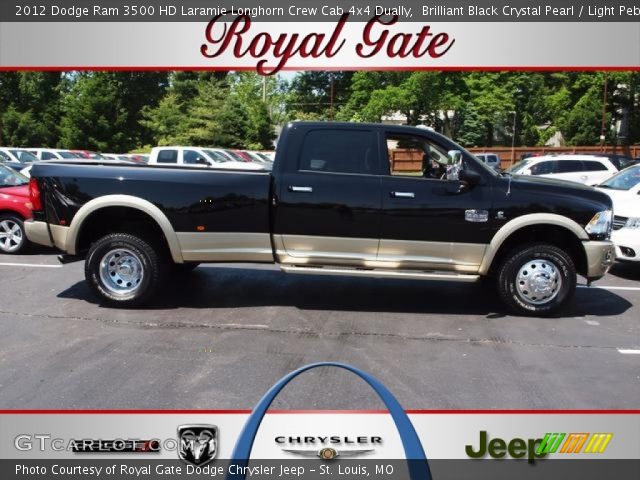 2012 Dodge Ram 3500 HD Laramie Longhorn Crew Cab 4x4 Dually in Brilliant Black Crystal Pearl