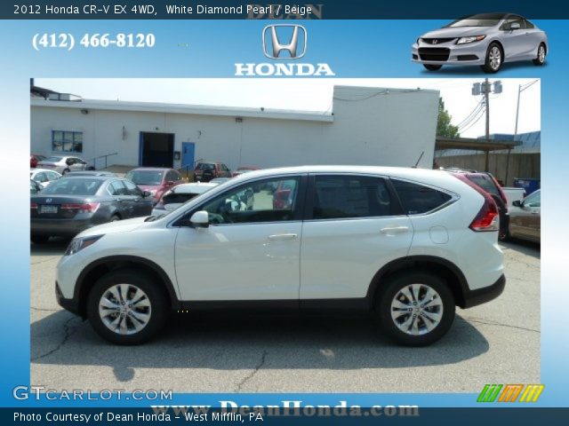 2012 Honda CR-V EX 4WD in White Diamond Pearl