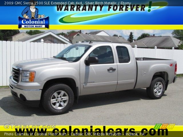 2009 GMC Sierra 1500 SLE Extended Cab 4x4 in Silver Birch Metallic
